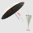 thumbnail image 2 of Leather curved handle 16-bone long-handled umbrella, made of percussion cloth, fiber and iron - white, 2 of 5