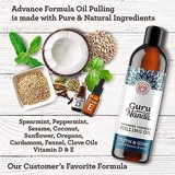 Guru Nanda Advanced Pulling Oil – Mint Flavor – 8 Oz – Coconut Oil Based, Alcohol Free