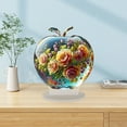 thumbnail image 2 of Desktop Ornament - Desktop Dress Up - Floral Starry Acrylic Decor 2D Tabletop Ornament - 1 Romantic Flower Starry Sea Apple-Shaped 2D Flat Acrylic Desktop Bedroom Decoration, 2 of 5