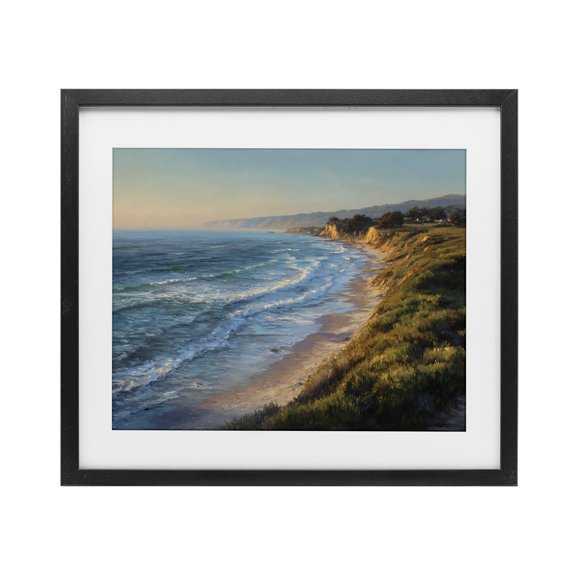 Stupell Industries Tropical Rounded Coastline View Black Framed Print Under Glass, 16 x 13, by Franklyn Gregory