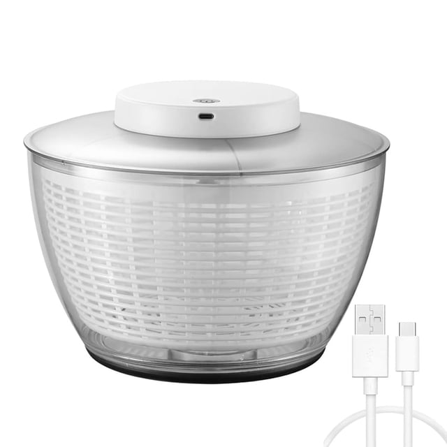 EASTIN Electric Large Salad Spinner 6L Lettuce Spinner Quick Dry Vegetable Washer Dryer and Lettuce Drain with Ease for Faster Food Prep