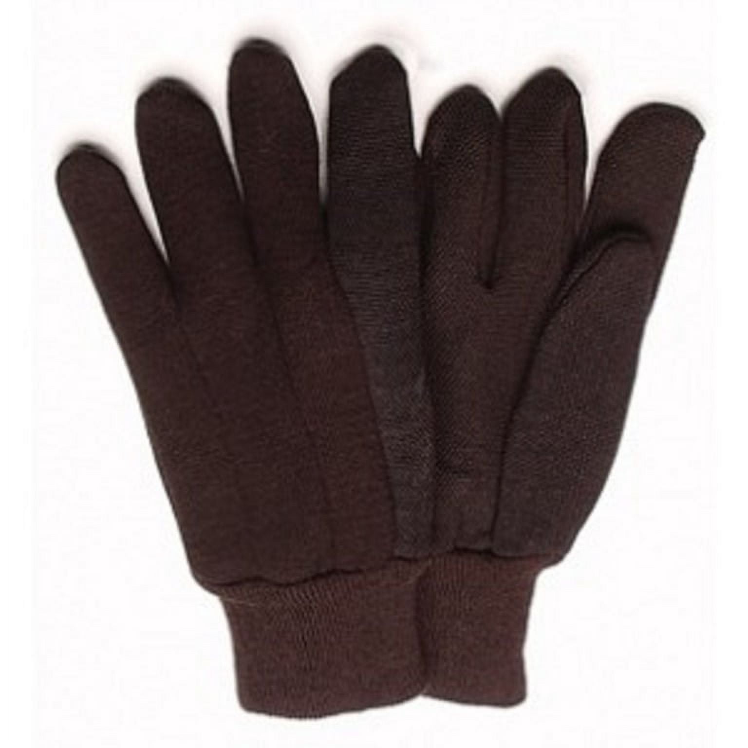 CT7060-L-6PK, Multi-Purpose Poly/Cotton Brown Jersey Gloves, Dotted Grip Palm, 6 Pair Value Pack
