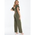 thumbnail image 3 of QUIZ - Women's Square Neck Frill Palazzo Jumpsuit, 3 of 4