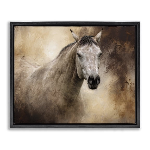 Stupell Industries Spirit Unbridled Horse Black Framed Floater Canvas Wall Art design by Kelley Parker, 17 x 21