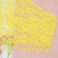 thumbnail image 3 of Women's Sheer Floral Lace Triangle Mantilla Scarf Lightweight Tassel Shawl Wrap Head Scarf- Yellow, 3 of 6