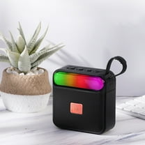 RGB Bluetooth Speaker, Low Latency Bluetooth 5.3, Long Battery Life, Small Desktop Speaker with Colorful Lights, Room-Filling Sound for Gaming & Movies