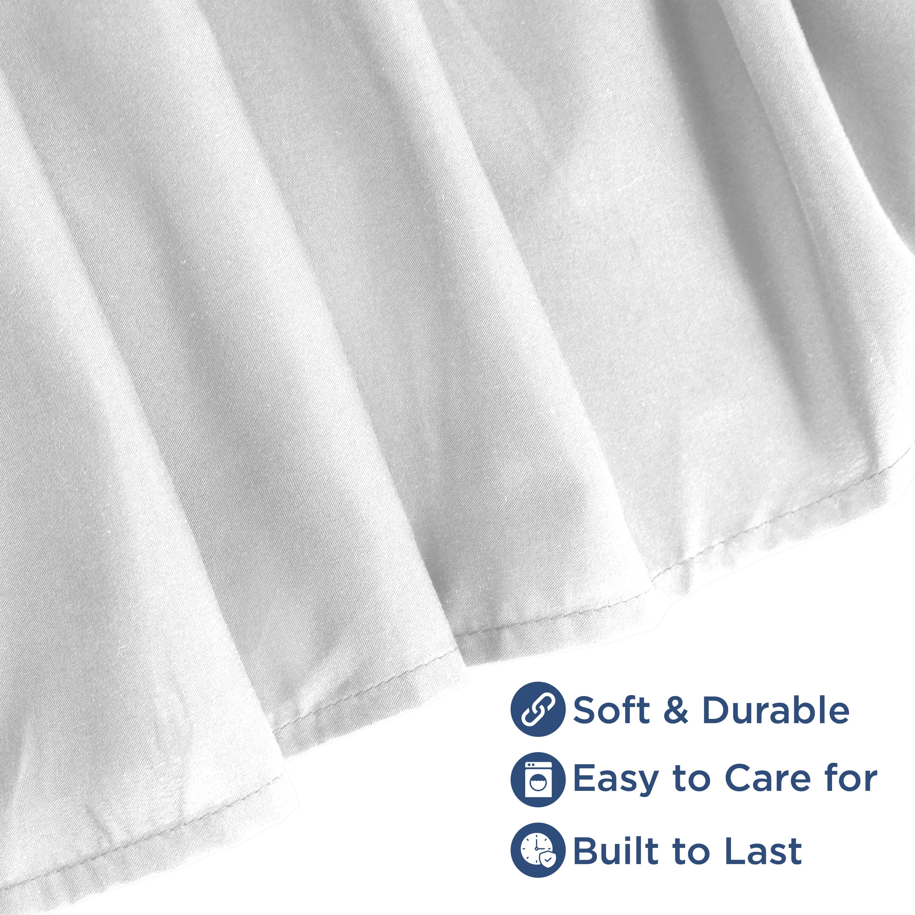 Martex Full Bed Skirt | Ruffled 100% Microfiber Dust Ruffle | 16" Drop | White