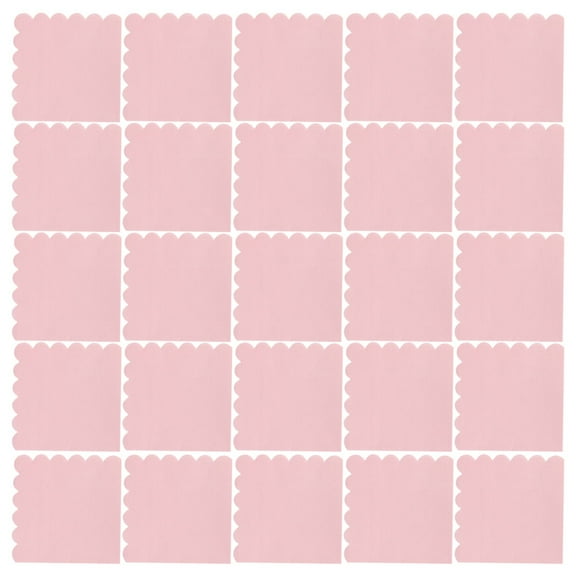 COMPUKAS 100pcs Scalloped Napkins Pink Disposable Paper For Decorative Napkins Baby Shower