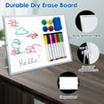 thumbnail image 2 of YOLETO Magnetic Desktop Whiteboard with Stand - 16" X 12" Dry Erase Board Double Sided White Board Easel Kit with 8 Markers, 4 Magnets, 1 Eraser - School Supplies, To Do List Memo, 2 of 7