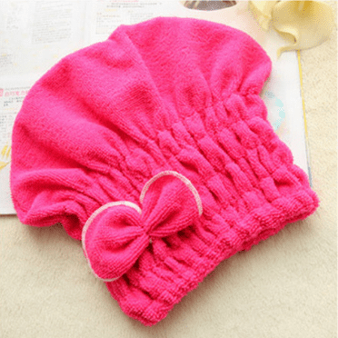 TOPRenddon Microfiber Hair Drying Towels Head wrap with Bow-Knot Shower Cap Hair Turban hairWrap Bath Cap for Curly Long & Wet Hair Gift for Women