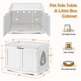thumbnail image 4 of Yaheetech 2 Doors Pet Litter Box Wooden Storage Bench Side Table End Table for Pets Cat Dog, White, 4 of 7