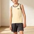 thumbnail image 3 of ATOGUTA Boys Summer Outfits Sleeveless Tank Tops and Workout Shorts Set 2 Piece Clothing Set Size 5T-17, Yellow, 3 of 7