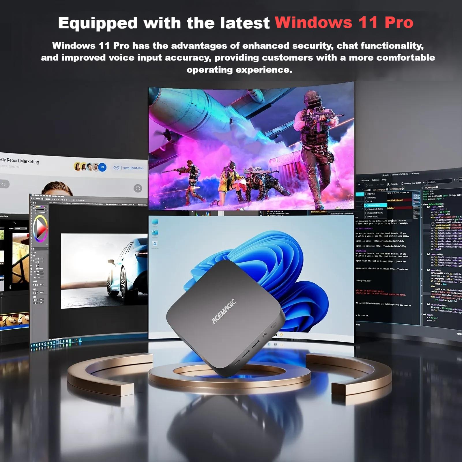 NiPoGi Mini PC Core I5-8259U, 16GB DDR4, 512GB M.2 SSD – Desktop Micro Con WiFi 5, BT 4.2, 4K, USB-C, VESA – Per Ufficio E Casa