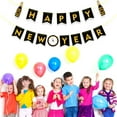 thumbnail image 3 of Gymnture New Year's Day Happy New Year Banner 2021 Hanging Garland Sign Black, 3 of 10