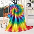 thumbnail image 2 of Rainbow Tie Dye Spiral Pattern Blanket,Comfortable Soft Lamb Wool Throw Blanket,All Season,Warm Lightweight Blankets for Sofa Bed Couch Living Room Chair,60"x80", 2 of 4