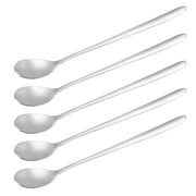 Uxcell Stainless Steel Tea Coffee Dessert Stir Long Handle Spoon Silver Tone 16cm Length 5 Pack