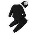 thumbnail image 5 of Uccdo 0-18M Baby Boys Girls Halloween Outfits Skeleton Pumpkin Print Romper + Pant + Hat 3Pcs Clothes Set, 5 of 8