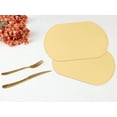 thumbnail image 6 of REGALWOVEN 6 Pack Silicone Placemats for Kitchen Dining Table Decor Washable Heat Resistant Table Placemats Wipeable Table Mat Light Yellow 15*10in, 6 of 7