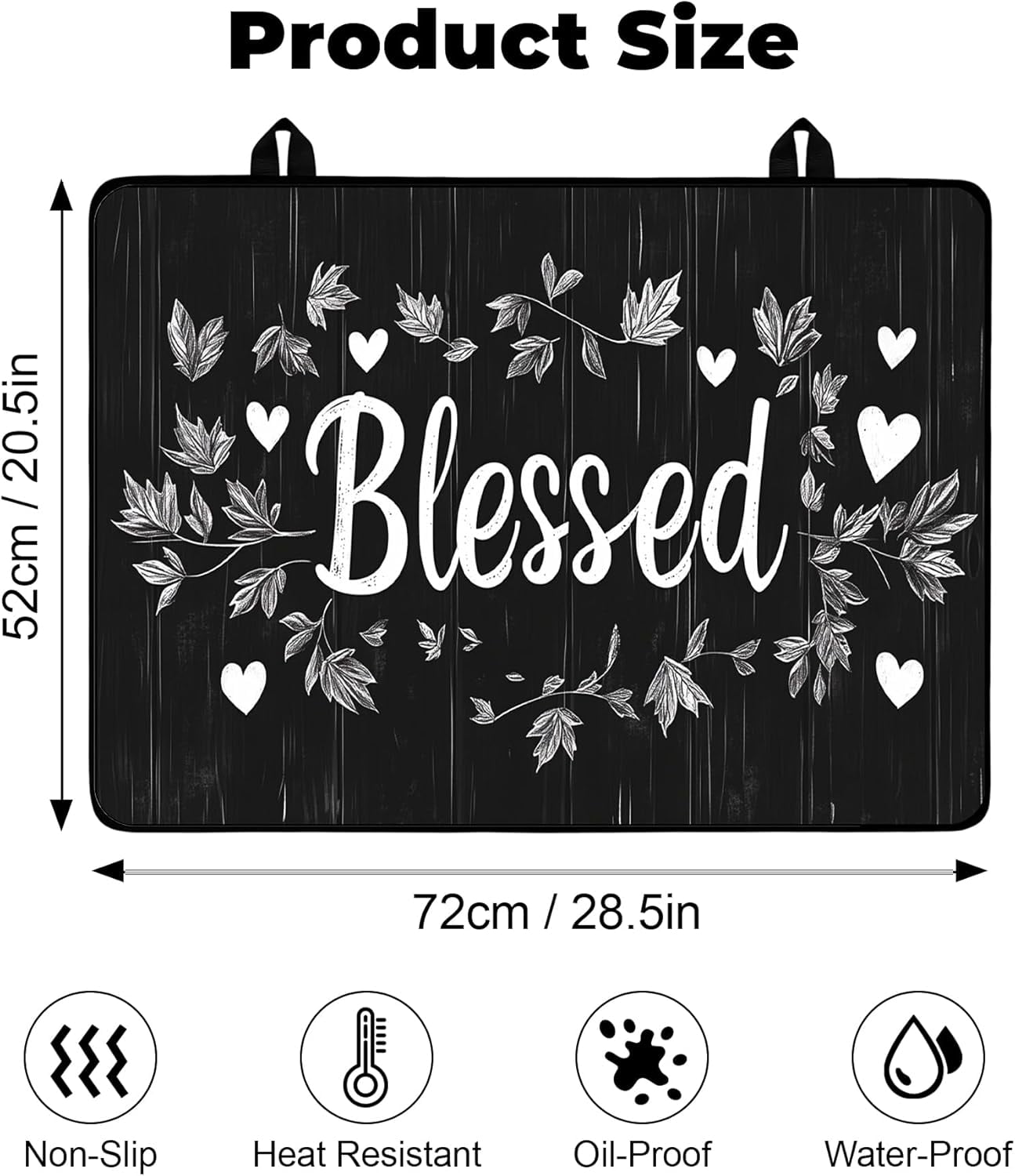 Heat-Resistant Glass Stove Top Cover with Anti-Slip Rubber Coating – 28.5x20.5 Inch Electric Stove Protector, Scratch-Resistant, Expands Counter Space, Stylish Kitchen Decor