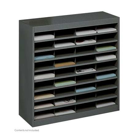 Black Stork - E-Z Stor® Literature Organizer, 36Letter Size Compartments, Black