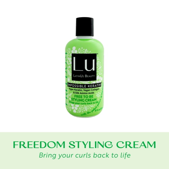 Lu by LatinUs Beauty Freedom Styling Cream, Free to Be, Volumize and Define Curls, 8 oz