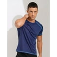 thumbnail image 2 of JanJean Men's Athletic Short Sleeves T-Shirt Quick Dry Performance Tee Shirt Gym Yoga Workout Tops Dark Blue L, 2 of 7