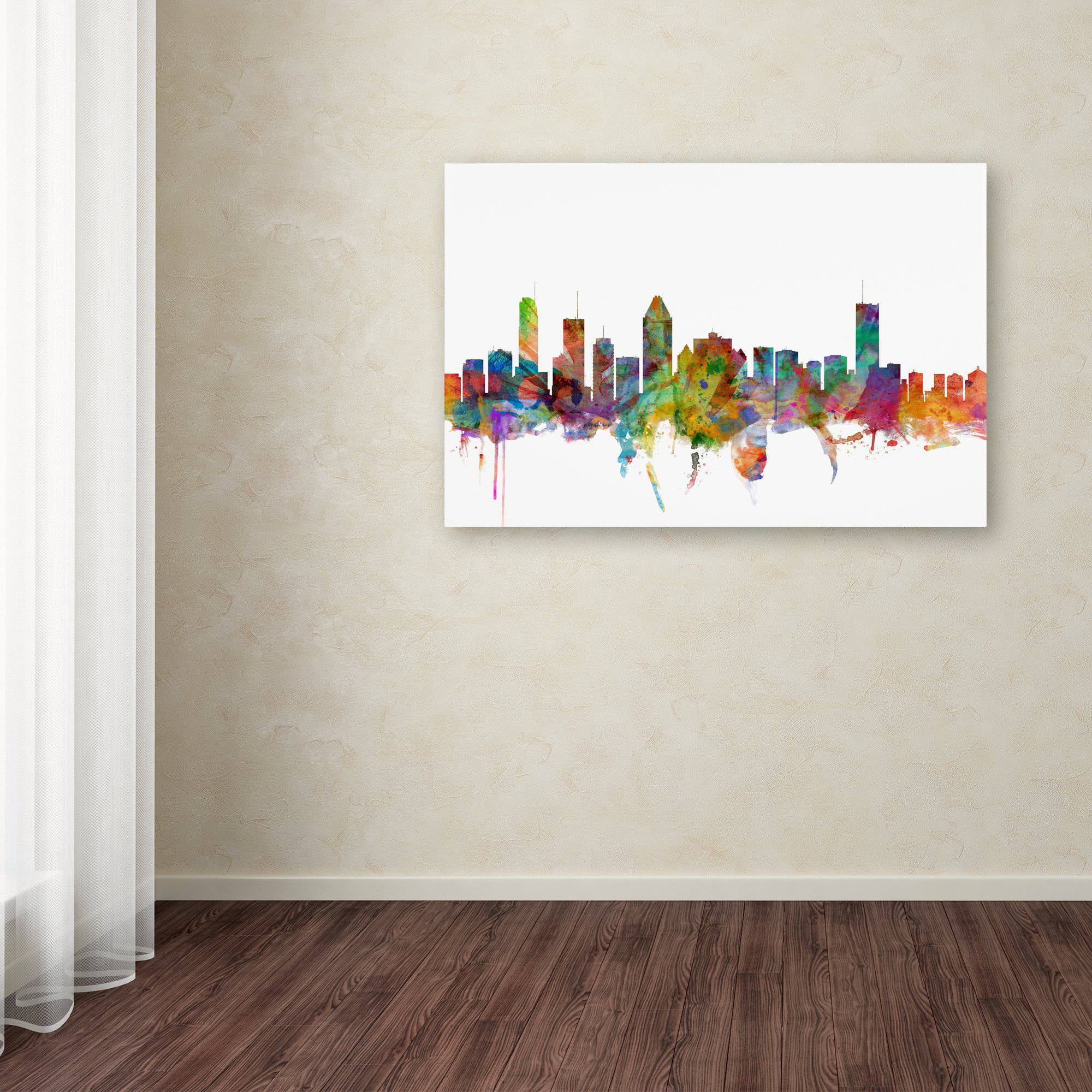 Trademark Fine Art "Montreal Canada Skyline" Canvas Art by Michael Tompsett