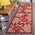 thumbnail image 2 of Safavieh Courtyard Crystal Floral Indoor/Outdoor Runner Rug, Red/Natural, 2'3" x 10', 2 of 8