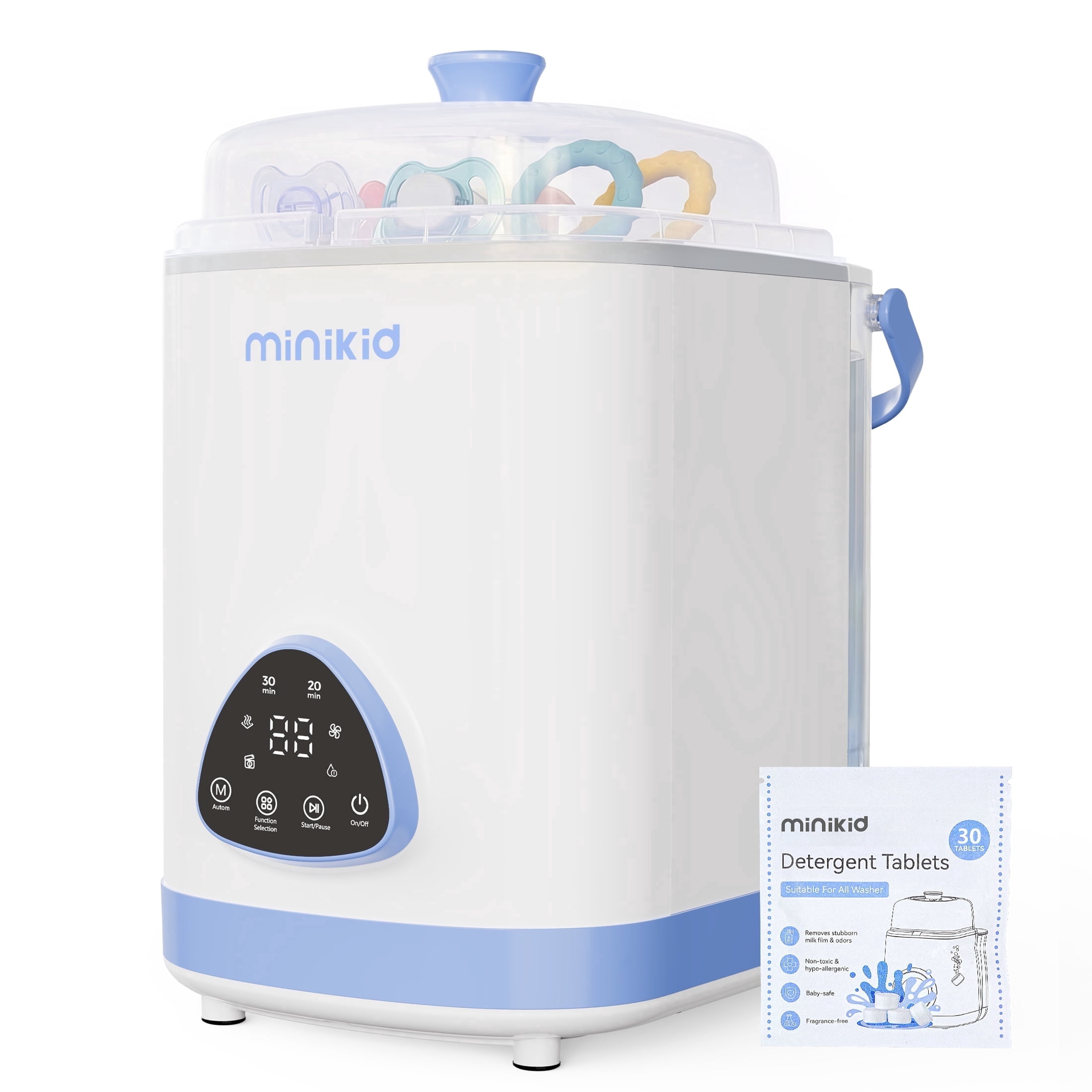 Vipuse Baby Bottle Washer, Baby Sterilizer and Dryer, All-in-One Cleaning Machine for Bottles, Pump Parts & Baby Essentials, Includes 30 Detergent Tablets