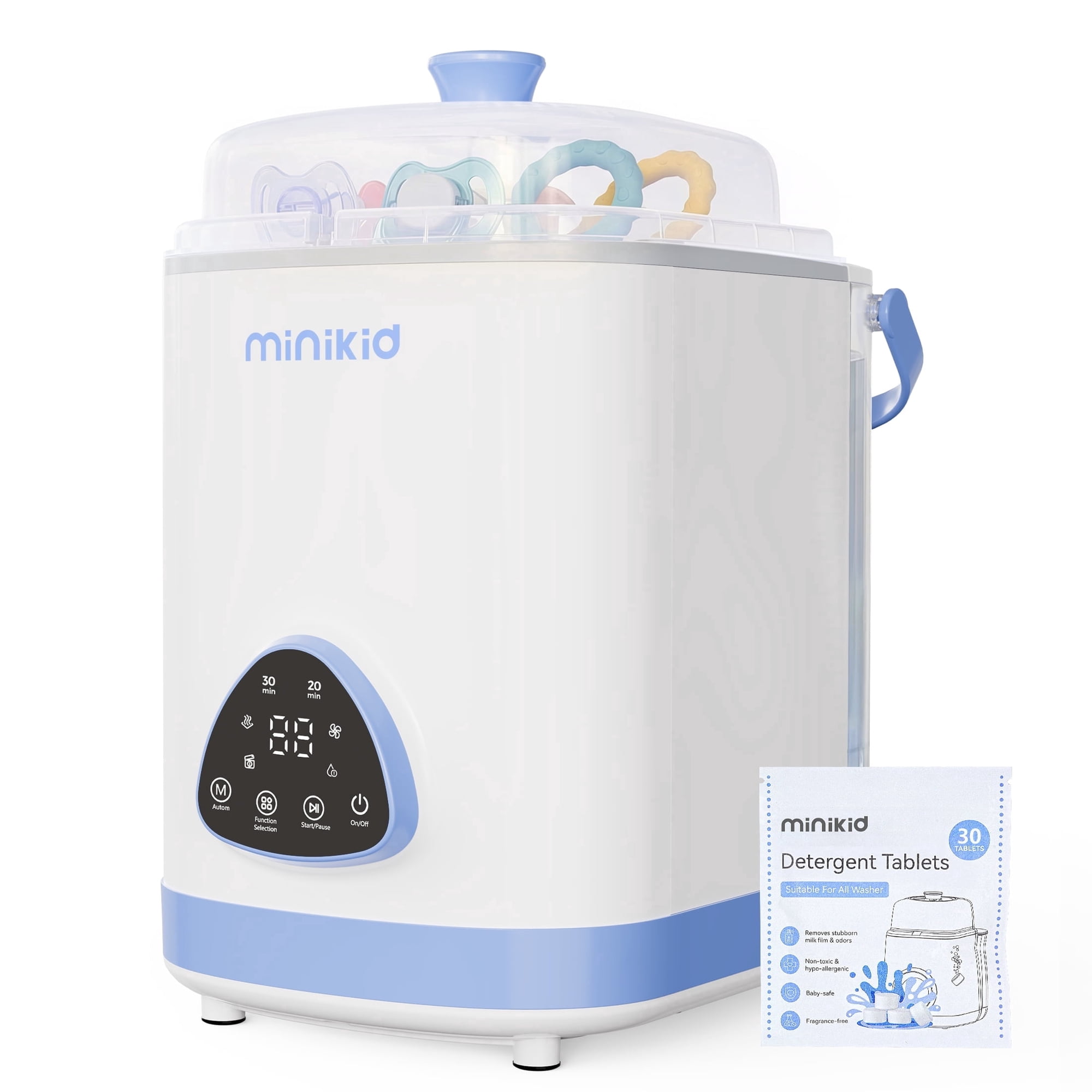 Vipuse Baby Bottle Washer, Baby Sterilizer and Dryer, All-in-One Cleaning Machine for Bottles, Pump Parts & Baby Essentials, Includes 30 Detergent Tablets