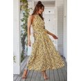 thumbnail image 7 of PRETTYGARDEN Women's Summer Floral Maxi Sun Dress Sleeveless Halter Neck Flowy Ruffle Hem Long Boho Dresses with Belt, 7 of 7