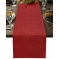 thumbnail image 5 of Red Watercolor Table Runner 18x72in Non-Slip Cotton Linen Table Runners, Modern Minimalist Style Dresser Scarves TableRunner for Dinner Kitchen Dining Wedding Party, 5 of 9