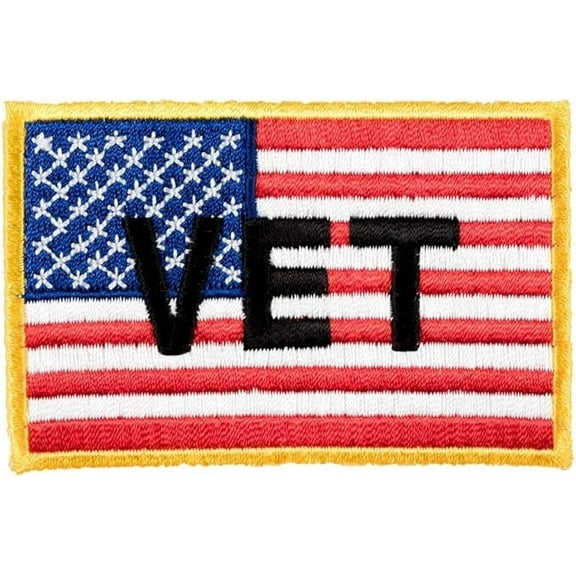Vet American Flag Patch, Patriotic Military Patches