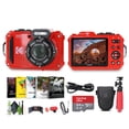 thumbnail image 1 of KODAK PIXPRO WPZ2 Rugged Waterproof Shockproof Dustproof WiFi Digital Vlogging Camera 16MP (Red) Bundle With 64GB Memory Card + Vlogger Tripod + Bag + Cleaning Kit + More Accessories, 1 of 6