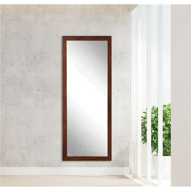 BrandtWorks BM061NM 2 in. Mid Century Designs Floor Mirror, Dark Mocha & Walnut