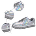 thumbnail image 4 of Daznico Womens Comfort Sneakers,Women's Leather Platform Casual Shoes Bright Top Low Top Lace Up Sneakers,Women's Glitter Tennis Sneakers,Size 8.5, 4 of 8