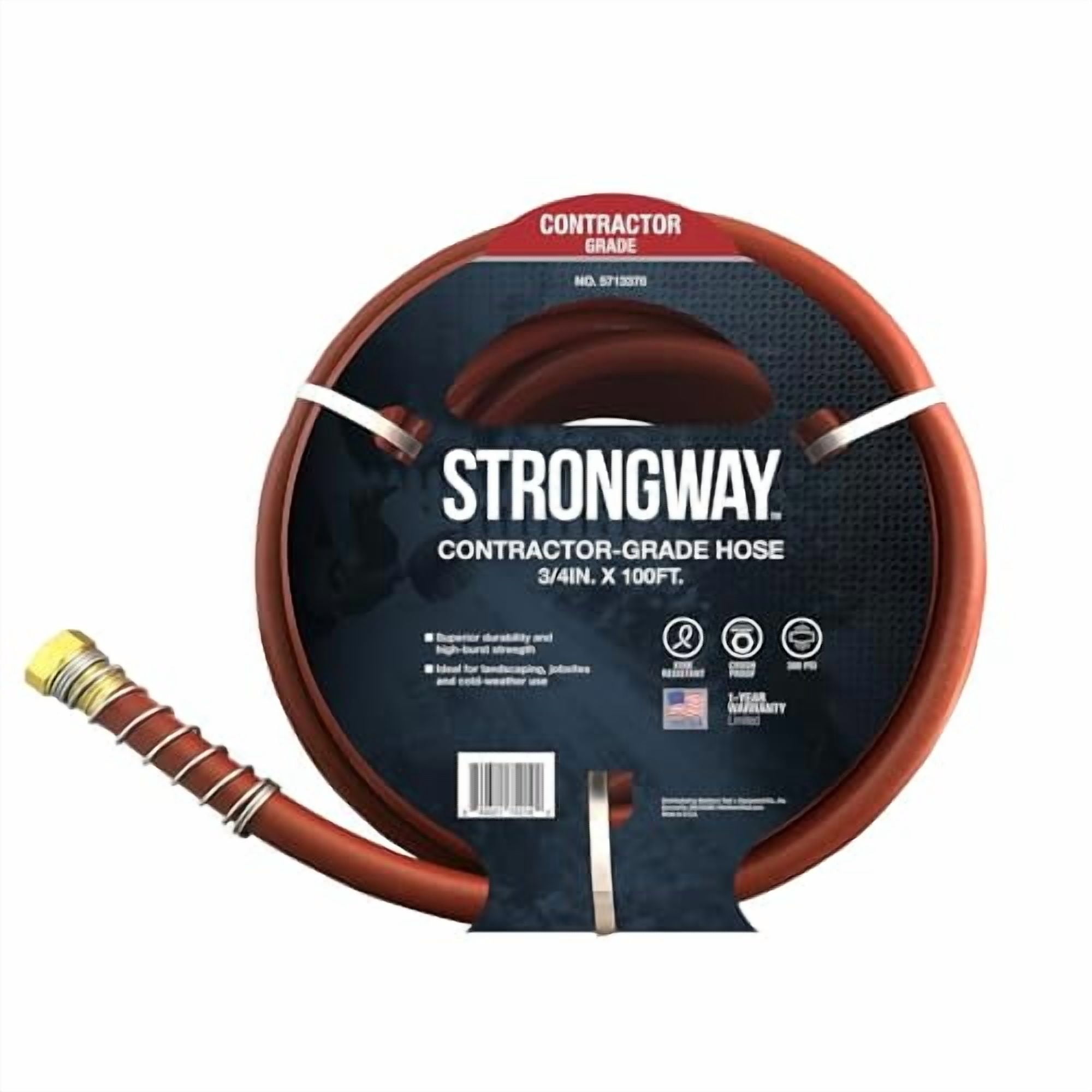 Strongway Contractor-Grade Water Hose, 3/4in. x 100ft., 300 PSI