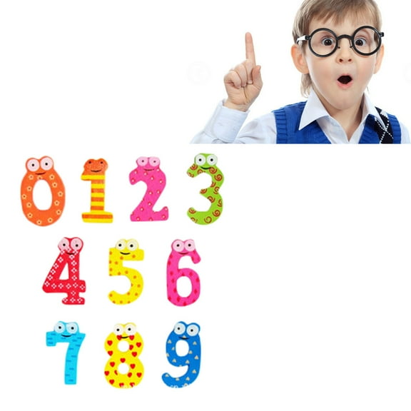 Magnetic Numbers - Wooden Fridge Magnets for Kids 3 - Teach Basic Math with Colorful Refrigerator Numbers