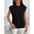 thumbnail image 3 of Women'S Mock Neck Sweaters Vest Business Casual Trendy Tops Fall Outfits Black S, 3 of 7