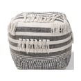 thumbnail image 2 of Baxton Studio Kirby Moroccan Inspired Grey and Ivory Handwoven Cotton Pouf Ottoman, 2 of 4