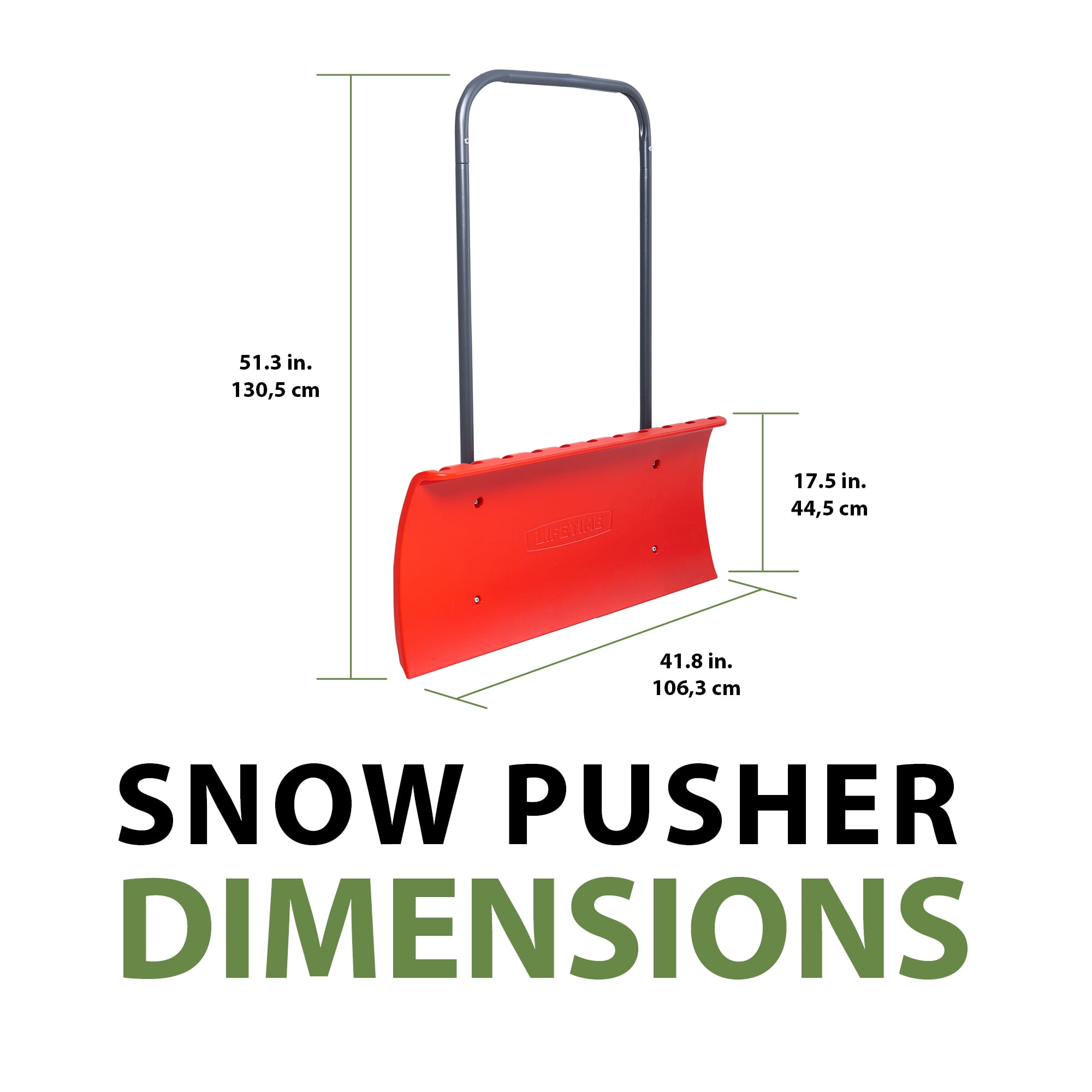Lifetime Products 42 inch Wide Snow Pusher, Red (60530)