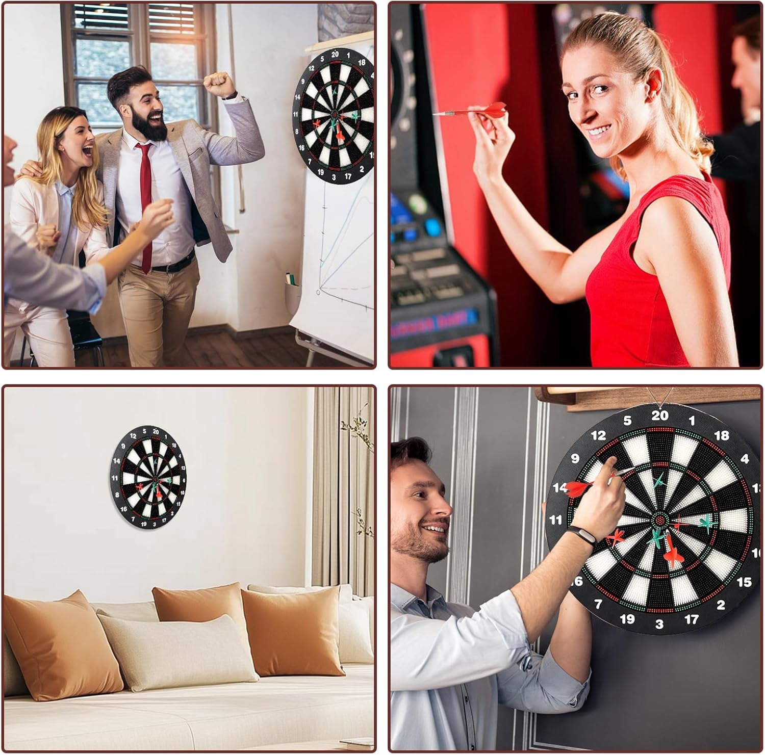 Dart Board For Adults And Kids, Professional Dartboards With 12Pcs Safety Darts, Perfect Dart Game Gifts For Christmas, Parties, Birthdays, Or Celebrations