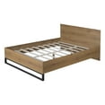 thumbnail image 2 of Christopher Knight Home Queen Bed Frame with Headboard, Two-Tone Platform Design, Natural+Black, 2 of 8