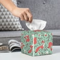 thumbnail image 6 of Gukieu Autumn Branches Fox and Mushrooms Print Leather Tissue Box, PVC Waterproof Velcro Opening and Closing Square Tissue Box Holder, Suitable for Home and Office Decoration, 6 of 7
