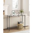 thumbnail image 3 of Mesa de Consola, Mesa de Entrada, Marco de Metal, Extremo del Sofá, Tablero de Vidrio Templado, Patas Ajustables, para Salón, Entrada, Pasillo, Negro y Transparente MLGT026B01, 3 of 3