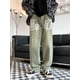thumbnail image 3 of Pantalones vaqueros con estampado de letras de espuma vintage para hombre, ropa de calle gótica, holgados, rectos, de pierna ancha, estilo hip hop Y2K, 3 of 5