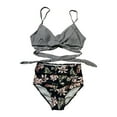 thumbnail image 5 of WREESH Womens Two Piece Swimsuit Bikini Sets High Waisted Bikini Fashion Bikinis Sets Sleeveless Printed Bikini Set Swimsuit Push-Up Padded Swimsuit Beachwear Bathing Suit Black, 5 of 5