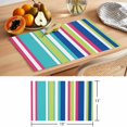 thumbnail image 6 of Blue Green Striped Placemats Set of 6 Geometric Abstract Art Aesthetic Place Mats Indoor Wipeable Table Mats Washable Cloth Dining Table Placemats for Kitchen Holiday Party Home Decor 13x19 Inch, 6 of 9