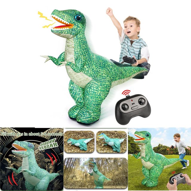 CNKOO Inflatable Remote Control Dinosaur Toy with 2.4G RC 360° Rotation & Music for Outdoor Holiday Decor