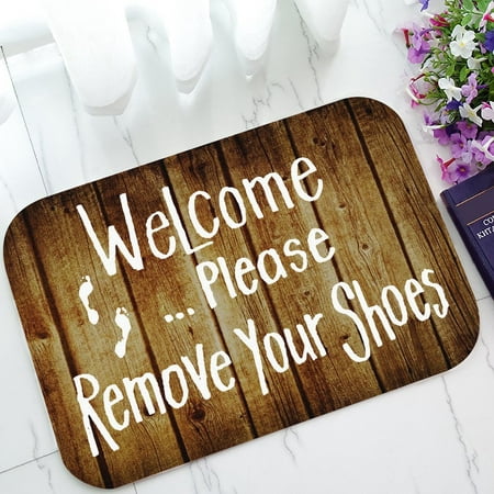 ZKGK Welcome Please Remove Your Shoes Non-Slip Doormat Indoor/Outdoor/Bathroom Doormat 23.6 x 15.7